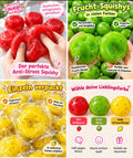 Frucht-Squishys in Rot, Grün und Gelb